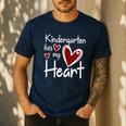 Kindergarten Has My Heart Buffalo Print Teacher Valentine Men's Casual T-Shirt Navy Kindergarten Has My Heart Buffalo Print Teacher Valentine Men's Casual T-Shirt Navy