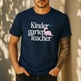 Kindergarten Teacher Dinosaur Back To School Men's Casual T-Shirt Navy Kindergarten Teacher Dinosaur Back To School Men's Casual T-Shirt Navy