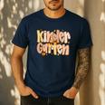 Kindergarten Teacher Fall Pumpkin Autumn Cute Men's Casual T-Shirt Navy Kindergarten Teacher Fall Pumpkin Autumn Cute Men's Casual T-Shirt Navy