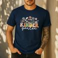 Kindergarten Teacher Wildflower Back To School Floral Outfit Men Women Men's Casual T-Shirt Navy Kindergarten Teacher Wildflower Back To School Floral Outfit Men Women Men's Casual T-Shirt Navy