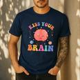 Kiss Your Brain Sped Teacher Appreciation Back To School Kid Men's Casual T-Shirt Navy