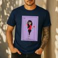 La Maestra Mexican Bingo Card Teacher Lottery Card Men's Casual T-Shirt Navy