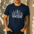 Learn Grow Bloom Wildflowers Appreciation Montessori Teacher Men's Casual T-Shirt Navy Learn Grow Bloom Wildflowers Appreciation Montessori Teacher Men's Casual T-Shirt Navy