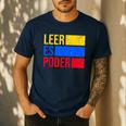Leer Es Poder Colombian Spanish Teacher Maestra Colombia Men's Casual T-Shirt Navy Leer Es Poder Colombian Spanish Teacher Maestra Colombia Men's Casual T-Shirt Navy