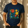 Leer Es Poder Cute Floral Boho Spanish Teacher Reading Men's Casual T-Shirt Navy Leer Es Poder Cute Floral Boho Spanish Teacher Reading Men's Casual T-Shirt Navy