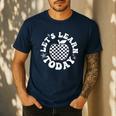 Let's Learn Today Checkered Apple Back To School Teacher Men's Casual T-Shirt Navy Let's Learn Today Checkered Apple Back To School Teacher Men's Casual T-Shirt Navy
