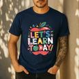 Let's Learn Today Teacher Motivational Back To School Men's Casual T-Shirt Navy
