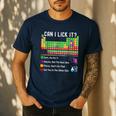 Can I Lick It Periodic Table Chart Science Teacher Cool Meme Men's Casual T-Shirt Navy