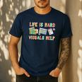 Life Is Hard Visuals Help Special Education SPED Teacher Men's Casual T-Shirt Navy Life Is Hard Visuals Help Special Education SPED Teacher Men's Casual T-Shirt Navy