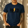 Lightning Pencil Rock'n Roll ABCD Teacher Back To School Kid Men's Casual T-Shirt Navy