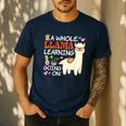 Llama Learning T Shirt Teachers Students Alpaca Lovers Men's Casual T-Shirt Navy Llama Learning T Shirt Teachers Students Alpaca Lovers Men's Casual T-Shirt Navy