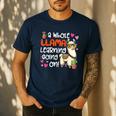 Llama Learning Teachers Students Alpaca Lover Back To School Men's Casual T-Shirt Navy Llama Learning Teachers Students Alpaca Lover Back To School Men's Casual T-Shirt Navy