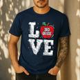LOVE Apple 3rd Grade Teacher Student School Men's Casual T-Shirt Navy LOVE Apple 3rd Grade Teacher Student School Men's Casual T-Shirt Navy