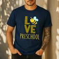 Love Preschool Back To School Yellow Bee Preschool Teacher For Men Women Girls Kids Men's Casual T-Shirt Navy Love Preschool Back To School Yellow Bee Preschool Teacher For Men Women Girls Kids Men's Casual T-Shirt Navy