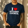 I Love Student Council Student Teacher Men's Casual T-Shirt Navy