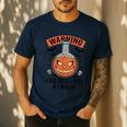 Mad Scientist Pumpkin Science Teacher Halloween Costume Kids Men's Casual T-Shirt Navy Mad Scientist Pumpkin Science Teacher Halloween Costume Kids Men's Casual T-Shirt Navy