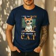 I Did The Math The Answer Is Cats Math Cat Teacher Men's Casual T-Shirt Navy