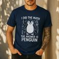 I Did The Math The Answer Is Penguin Math Teacher Men's Casual T-Shirt Navy I Did The Math The Answer Is Penguin Math Teacher Men's Casual T-Shirt Navy