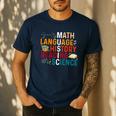 Math Language History Reading Science Music Teacher Men's Casual T-Shirt Navy