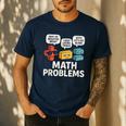 Math Problems Symbols Teacher Back To School Girl Boy Men's Casual T-Shirt Navy Math Problems Symbols Teacher Back To School Girl Boy Men's Casual T-Shirt Navy