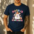 Math Is Spooktacular Math Teacher Spooky Halloween Men's Casual T-Shirt Navy
