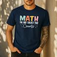 Math The Only Subject That Counts Cute Teacher Educator Men's Casual T-Shirt Navy