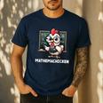 Math Teacher Chicken Mathemachicken Pun Men's Casual T-Shirt Navy Math Teacher Chicken Mathemachicken Pun Men's Casual T-Shirt Navy
