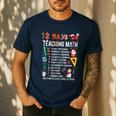 Math Teacher Christmas 12 Days Of Teaching Math Christmas Men's Casual T-Shirt Navy Math Teacher Christmas 12 Days Of Teaching Math Christmas Men's Casual T-Shirt Navy