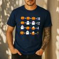 Math Teacher Halloween Equation Pumpkin Ghost Candy Corn Men's Casual T-Shirt Navy Math Teacher Halloween Equation Pumpkin Ghost Candy Corn Men's Casual T-Shirt Navy