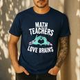 Math Teachers Love Brains Halloween Zombie Men Women T-Shirt Men's Casual T-Shirt Navy Math Teachers Love Brains Halloween Zombie Men Women T-Shirt Men's Casual T-Shirt Navy