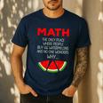 Math Watermelon Calculation Joke Teacher Student Men's Casual T-Shirt Navy