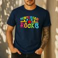 Montessori Rocks Montessori Teacher Back To School Men's Casual T-Shirt Navy