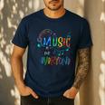 Music Is For Everyone Love For Music Teachers Men's Casual T-Shirt Navy