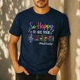 Music Teacher So Happy To See Your Face Back To School Men's Casual T-Shirt Navy