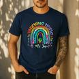 Musical Teacher Teaching Music Is My Jam Rainbow Tie Dye Men's Casual T-Shirt Navy