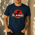 Nerdy No Internet Dinosaur Computer Science Teacher Men's Casual T-Shirt Navy Nerdy No Internet Dinosaur Computer Science Teacher Men's Casual T-Shirt Navy