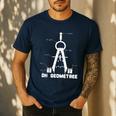 Oh Geometree Math Teacher Geometry Christmas Tree For Men Women Kids Men's Casual T-Shirt Navy