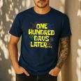 One Hundred Days Later 100th Day Of School Teacher Student Men's Casual T-Shirt Navy