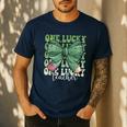 One Lucky Teacher Coquette Bow St Patricks Day Teacher Men's Casual T-Shirt Navy One Lucky Teacher Coquette Bow St Patricks Day Teacher Men's Casual T-Shirt Navy