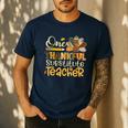 One Thankful Substitute Teacher Turkey Leopard Thanksgiving For Men Women Men's Casual T-Shirt Navy