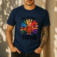 One Thankful Teacher Thanksgiving TurkeyCute Pencil Men's Casual T-Shirt Navy One Thankful Teacher Thanksgiving TurkeyCute Pencil Men's Casual T-Shirt Navy