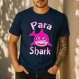 Para Shark Paraprofessional Female Teacher Men's Casual T-Shirt Navy