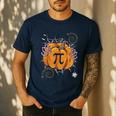 Pi Day Pumpkin Pi Math Teacher Halloween Costume Men's Casual T-Shirt Navy