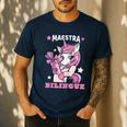 Pink Unicorn Spanish Teacher Regalos Para Bilingue Teacher Men's Casual T-Shirt Navy Pink Unicorn Spanish Teacher Regalos Para Bilingue Teacher Men's Casual T-Shirt Navy