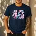 In My Pre K Era Groovy Back To School First Day Teacher Kids Men's Casual T-Shirt Navy In My Pre K Era Groovy Back To School First Day Teacher Kids Men's Casual T-Shirt Navy