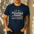 Pre-K Squad Adventure Camping Preschool Teacher Boy Girl Kid Men's Casual T-Shirt Navy
