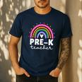 Pre-K Teacher Cute Pre Kindergarten For Teachers Rainbow For Men Women Kids Men's Casual T-Shirt Navy