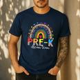PreK Dream Team Leopard Rainbow Teacher Squad Back To School Men's Casual T-Shirt Navy PreK Dream Team Leopard Rainbow Teacher Squad Back To School Men's Casual T-Shirt Navy