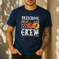 Preschool Boo Crew Teacher Halloween Men's Casual T-Shirt Navy