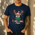 Preschool Crew Xmas Reindeer Teacher Student Christmas Men's Casual T-Shirt Navy Preschool Crew Xmas Reindeer Teacher Student Christmas Men's Casual T-Shirt Navy